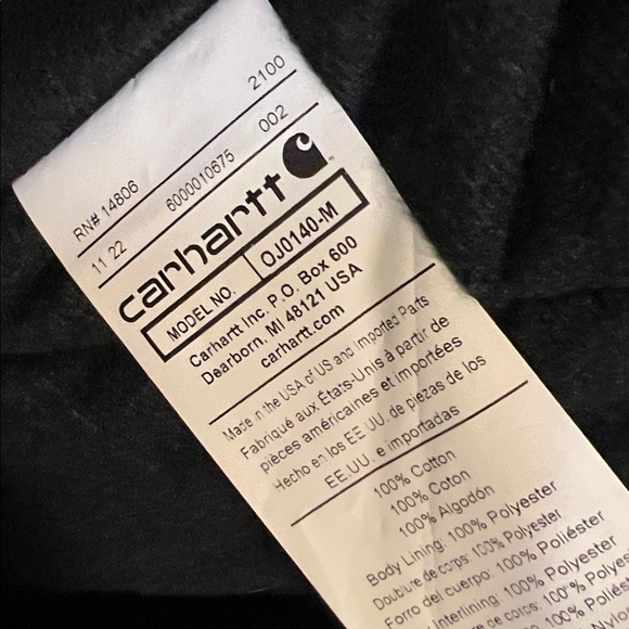 CARHARTT LK NW GRAVEL FLANNEL LINED HOODED LOOSE FIT DUCK COAT Men XL TALL/LONG - Picture 15 of 16